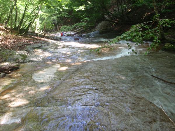 たまに滑りつつ下山